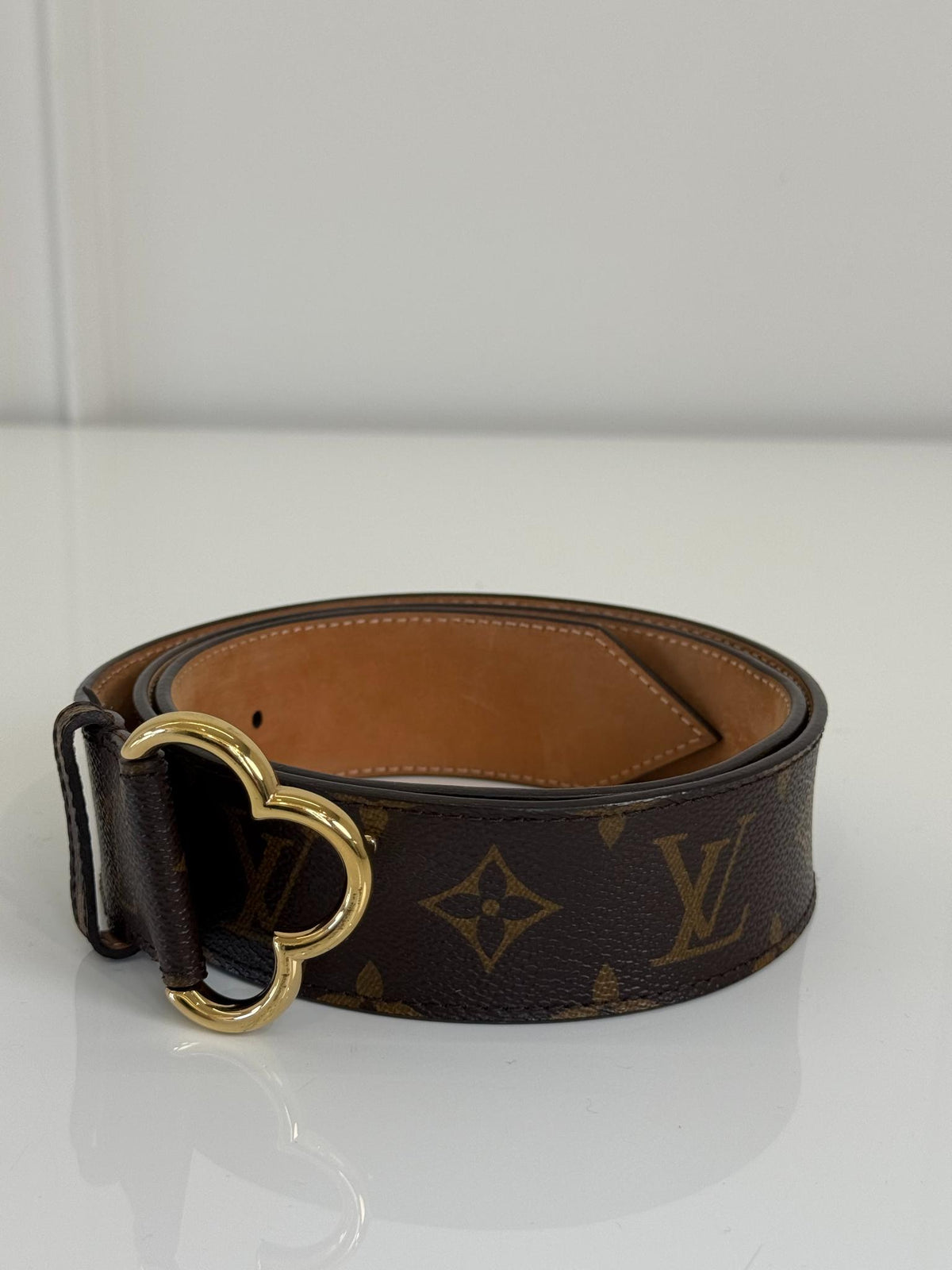 Louis Vuitton Fleur Buckle Belt Monogram Canvas