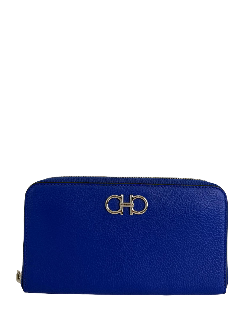 Salvatore Ferragamo Gancini Zip Around Leather Wallet