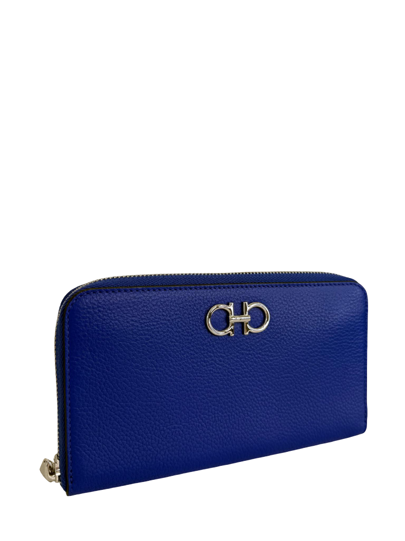 Salvatore Ferragamo Gancini Zip Around Leather Wallet