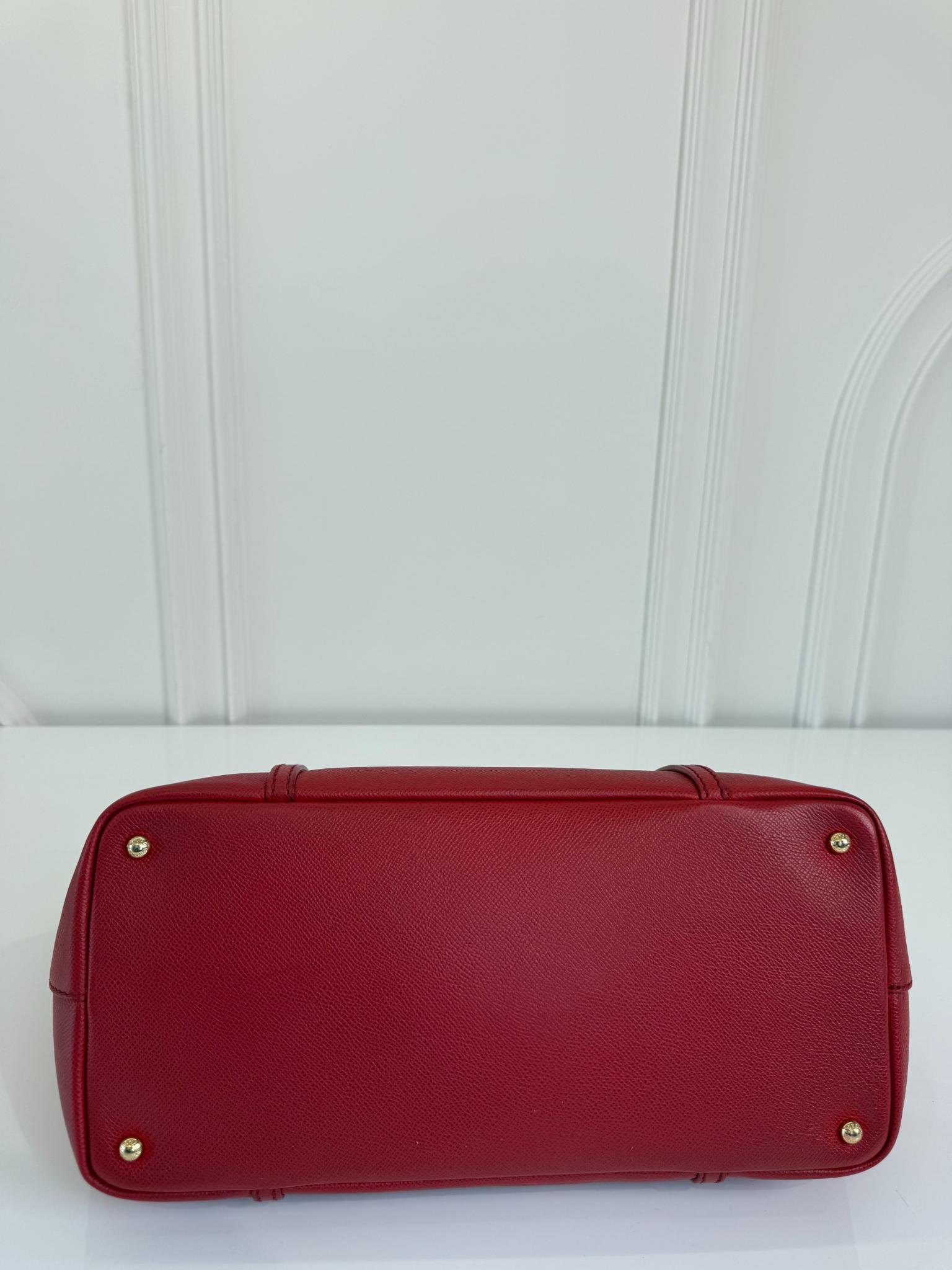 Dolce Gabbana Escape Red Dauphine Leather Tote Bag