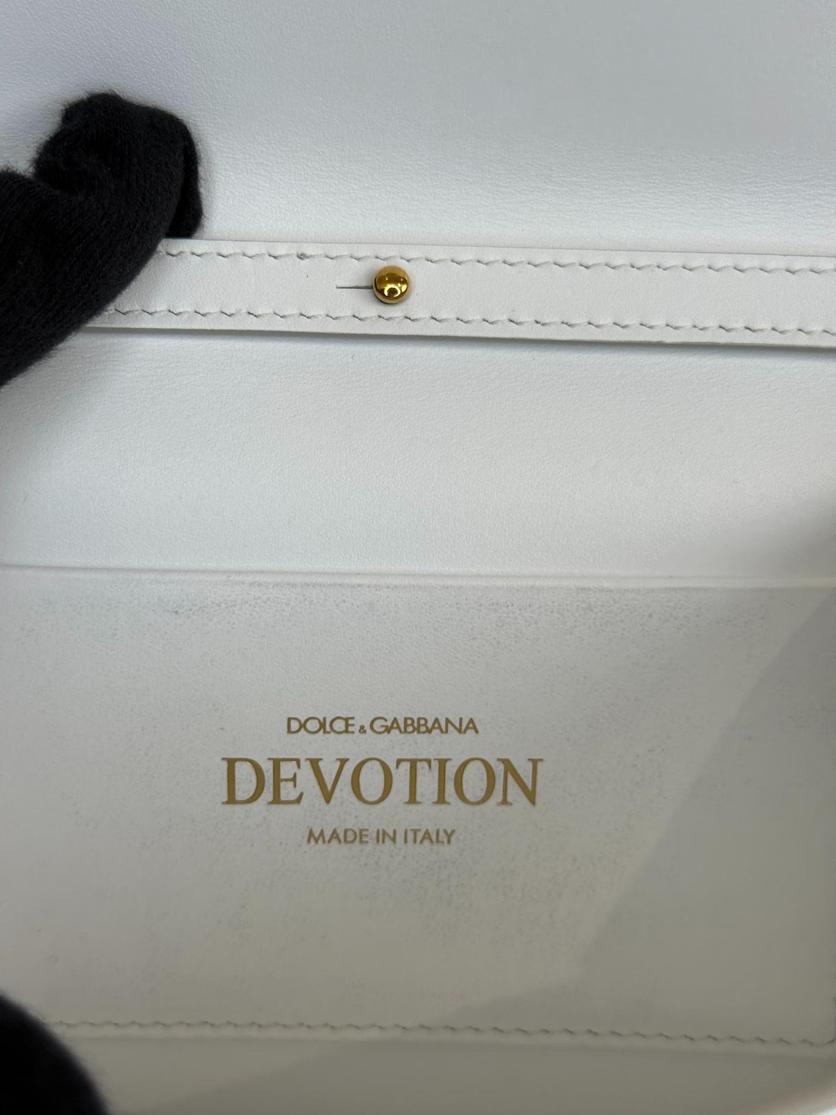 Dolce Gabbana Small Devotion White Smooth Calfskin Leather Bag