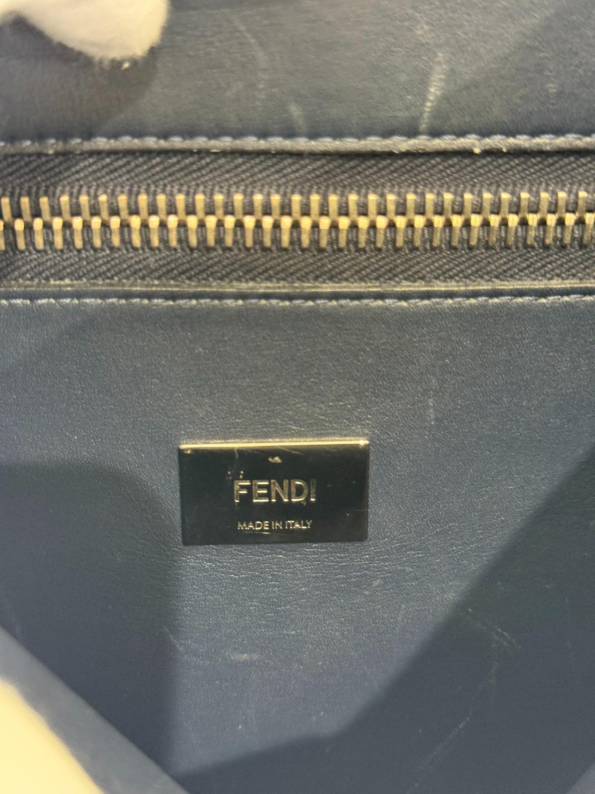Fendi Peekaboo Essential Gray Vitello Leather Large Tote Bag