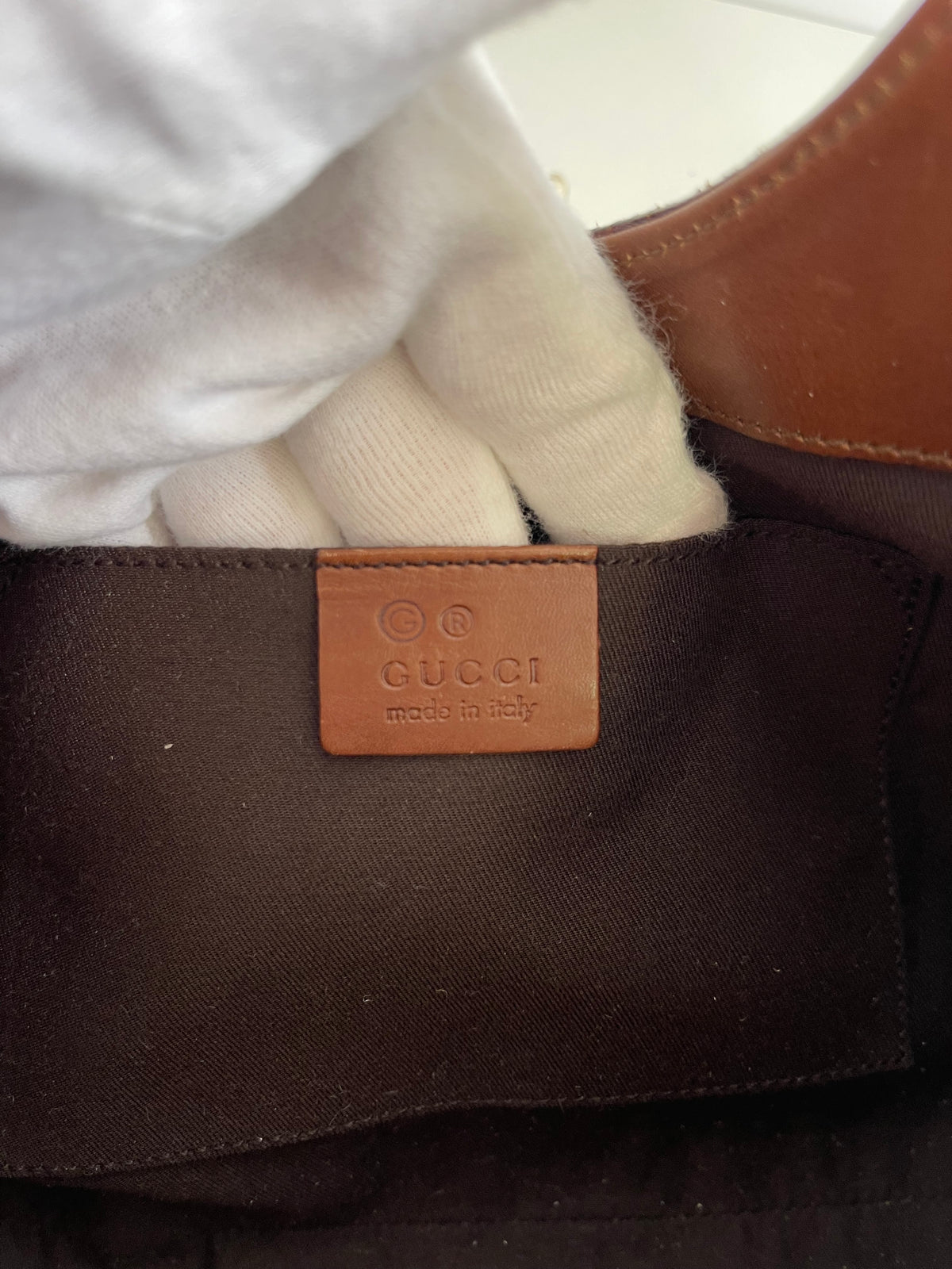 Gucci Jackie Brown Suede Leather/GG Canvas Small Hobo Bag