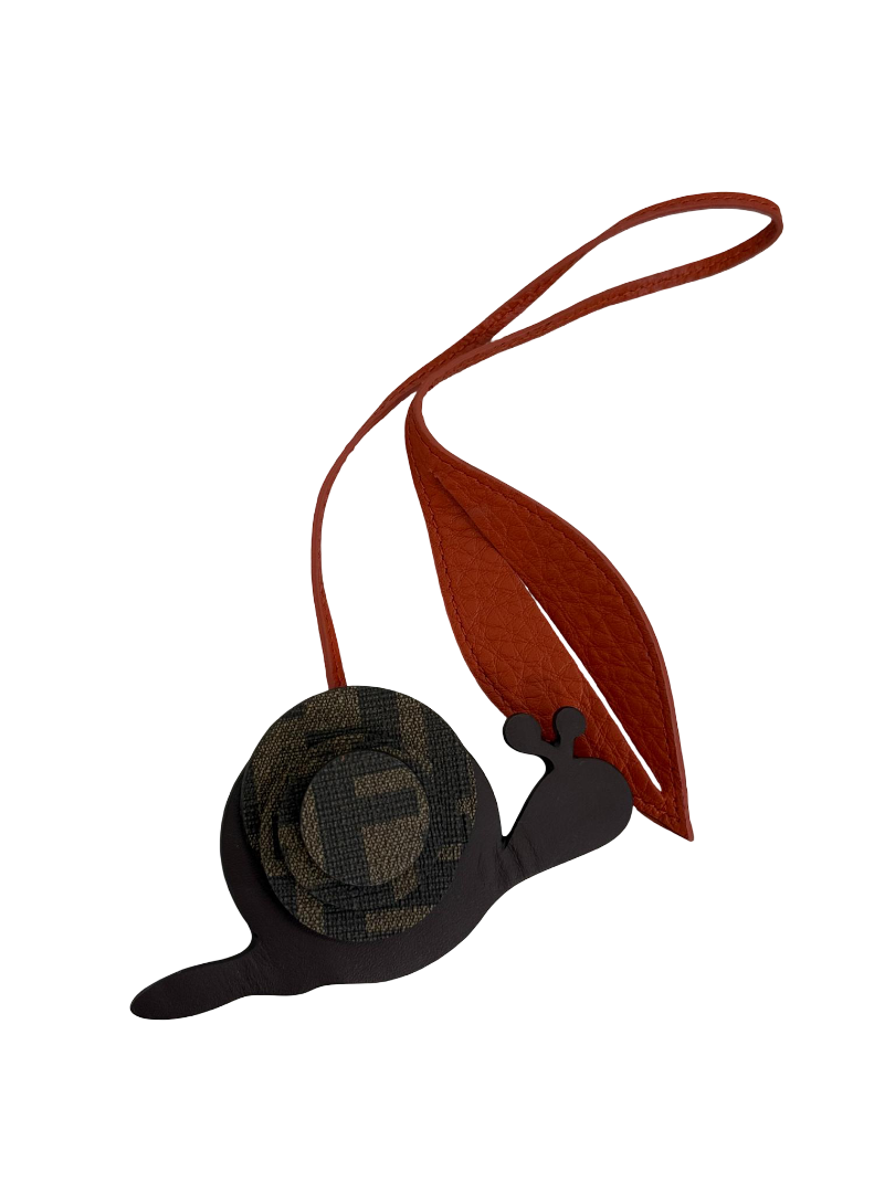 Fendi Leather Zucca FF Snail Bag Charm