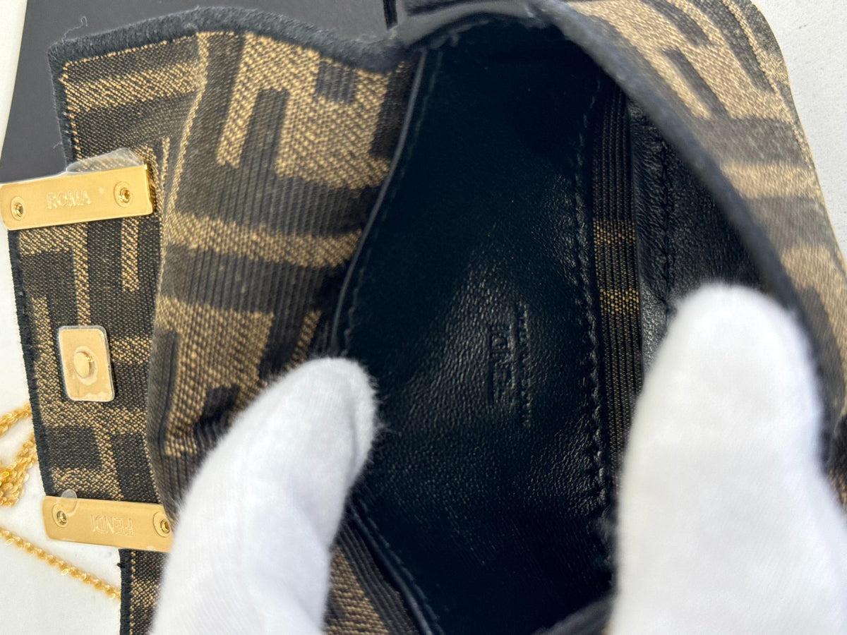 Fendi Nano Baguette FF Jacquard Chain Bag