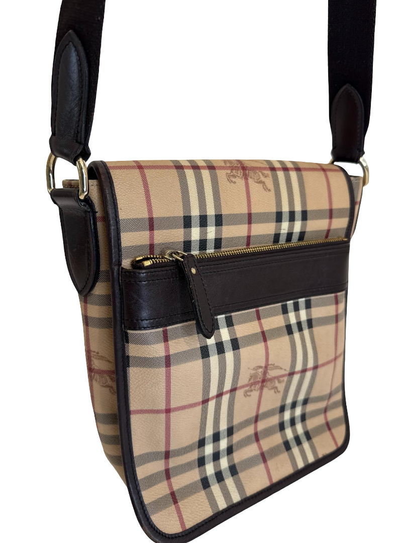 Burberry Haymarket Check Coated Canvas Crossbody Bag