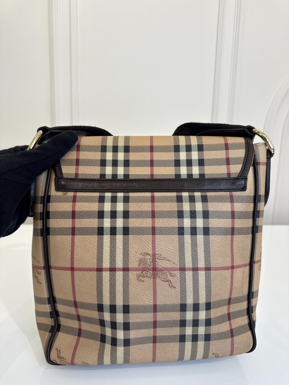 Burberry Haymarket Check Coated Canvas Crossbody Bag
