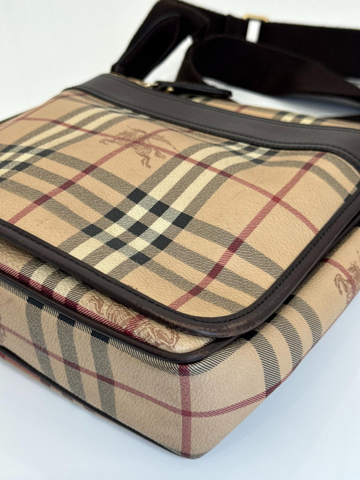Burberry Haymarket Check Coated Canvas Crossbody Bag
