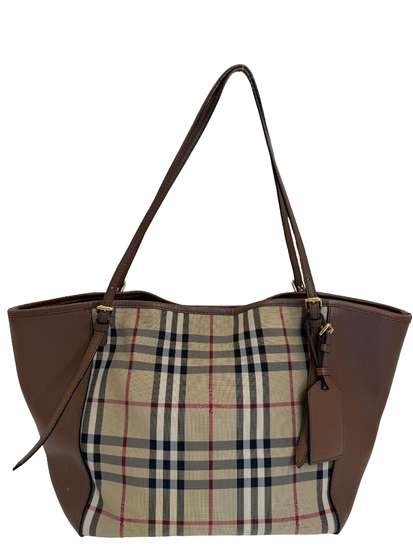 Burberry Horseferry Check Small Canterbury Tote Honey