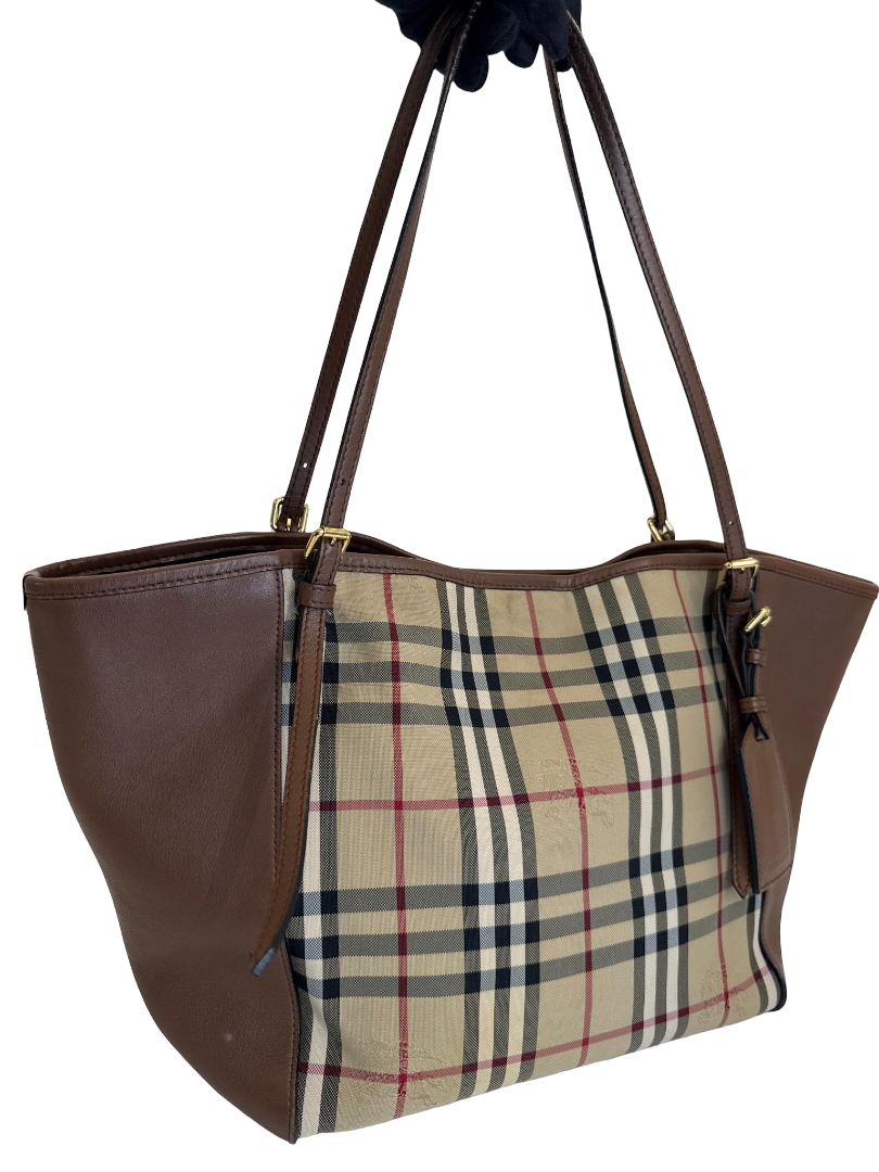 Burberry Horseferry Check Small Canterbury Tote Honey