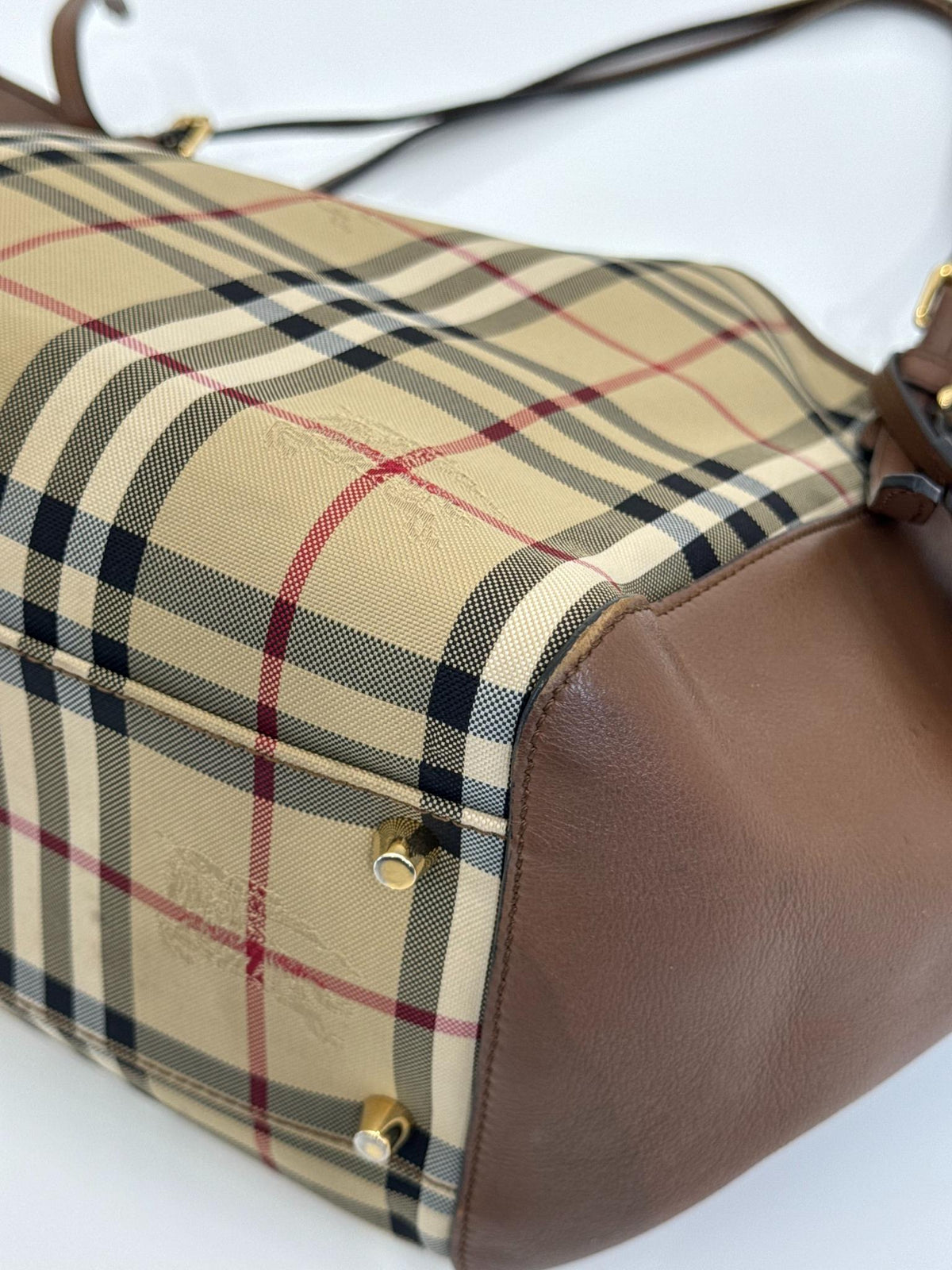 Burberry Horseferry Check Small Canterbury Tote Honey