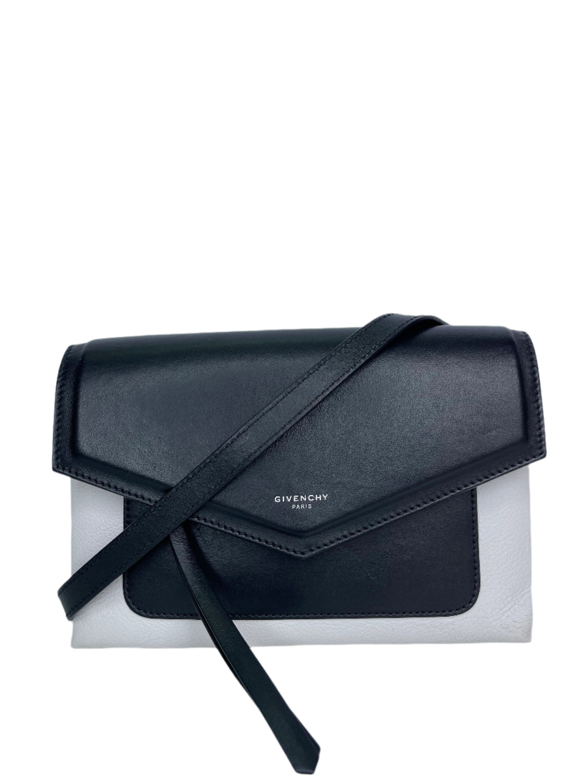 Givenchy Duetto Calfskin Leather Crossbody Bag Black and White