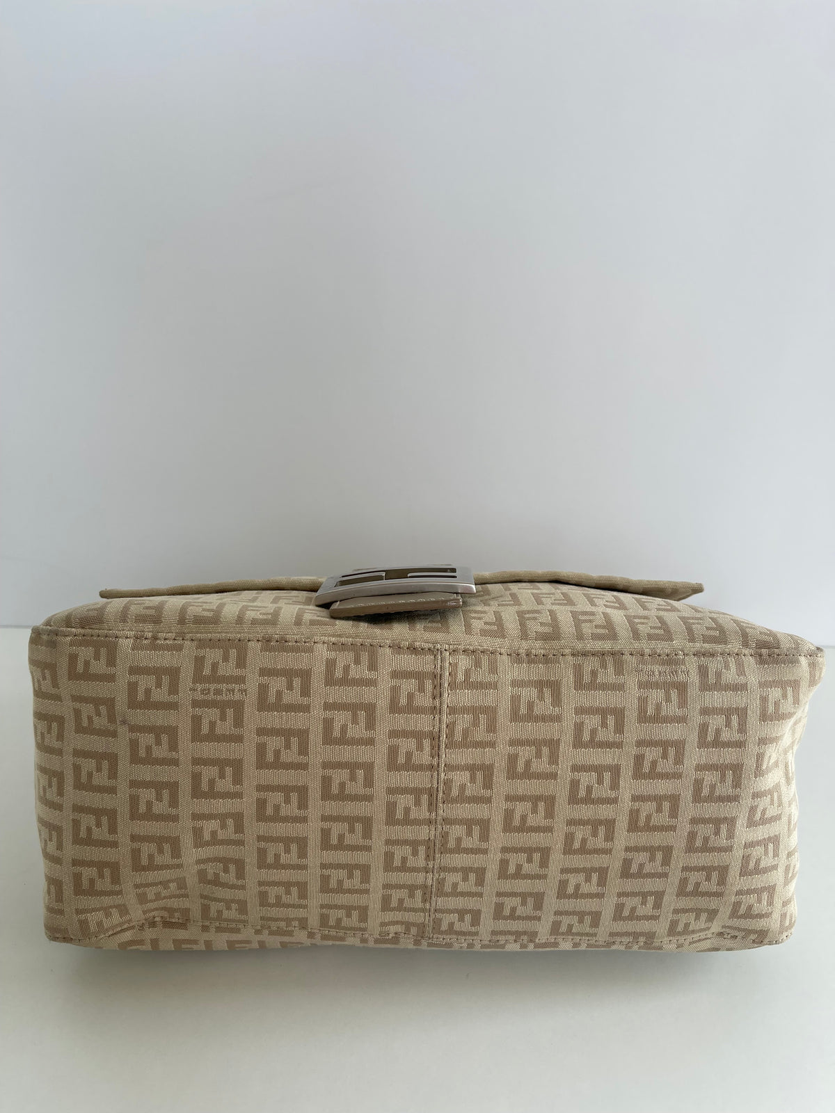 Fendi Jacquard Mamma Baguette Brown White Beige Cream