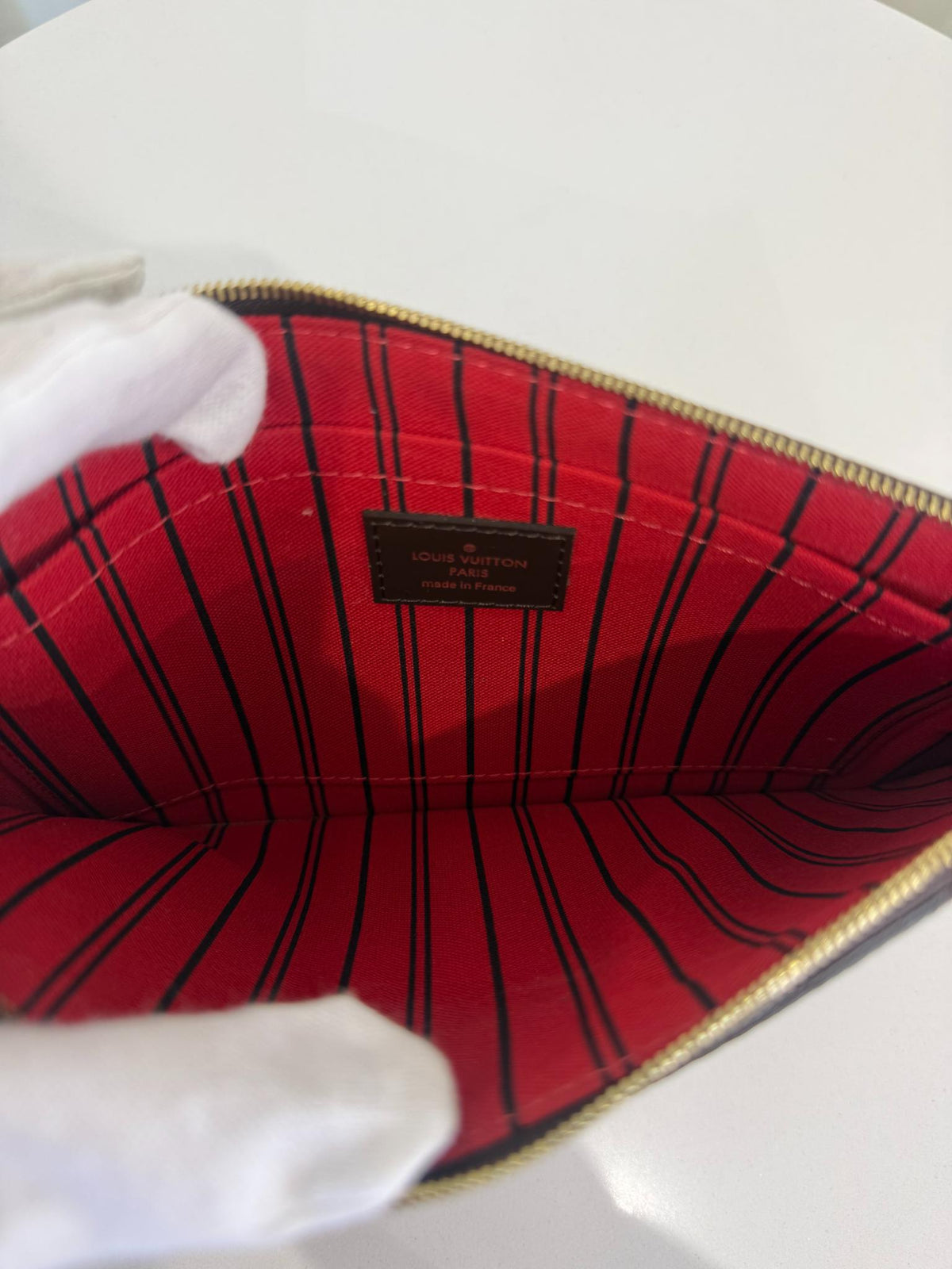 Louis Vuitton Neverfull Pochette Damier Ebene Canvas