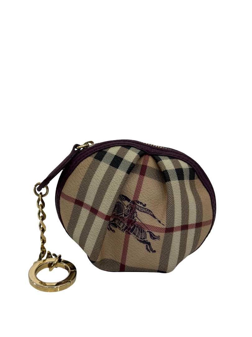 Burberry Beige/Purple Haymarket Check Coin Purse