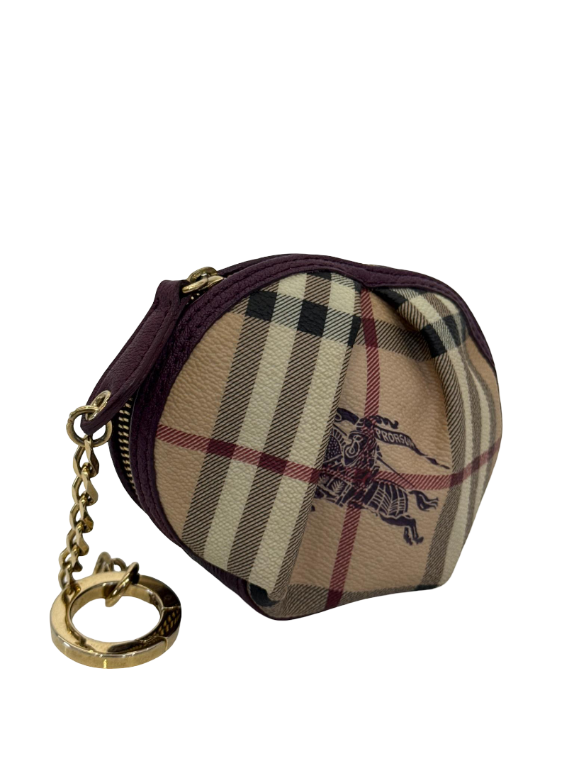 Burberry Beige/Purple Haymarket Check Coin Purse