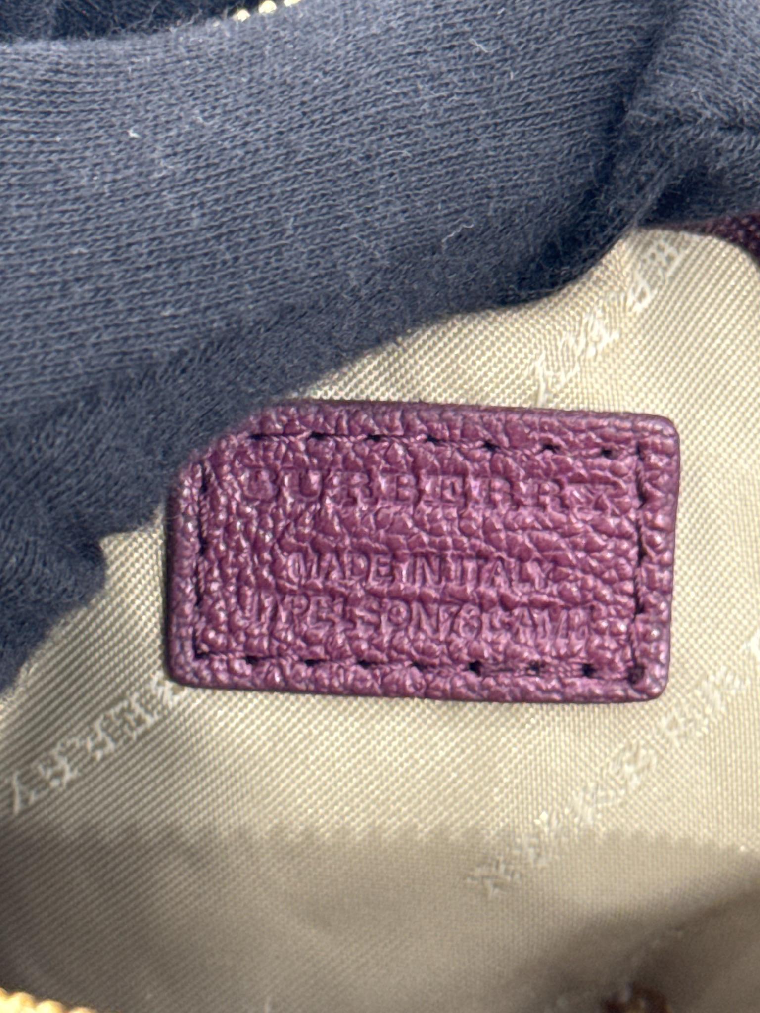 Burberry Beige/Purple Haymarket Check Coin Purse