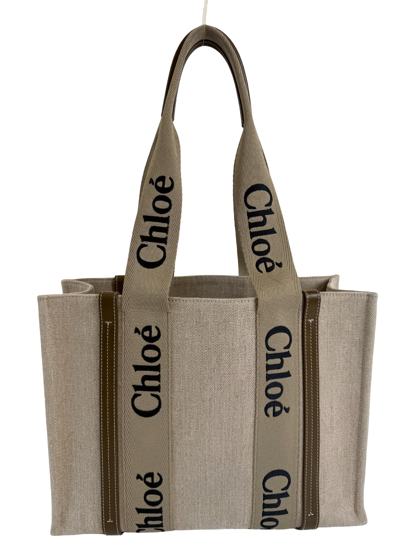 Chloé Woody Medium Canvas Tote Bag