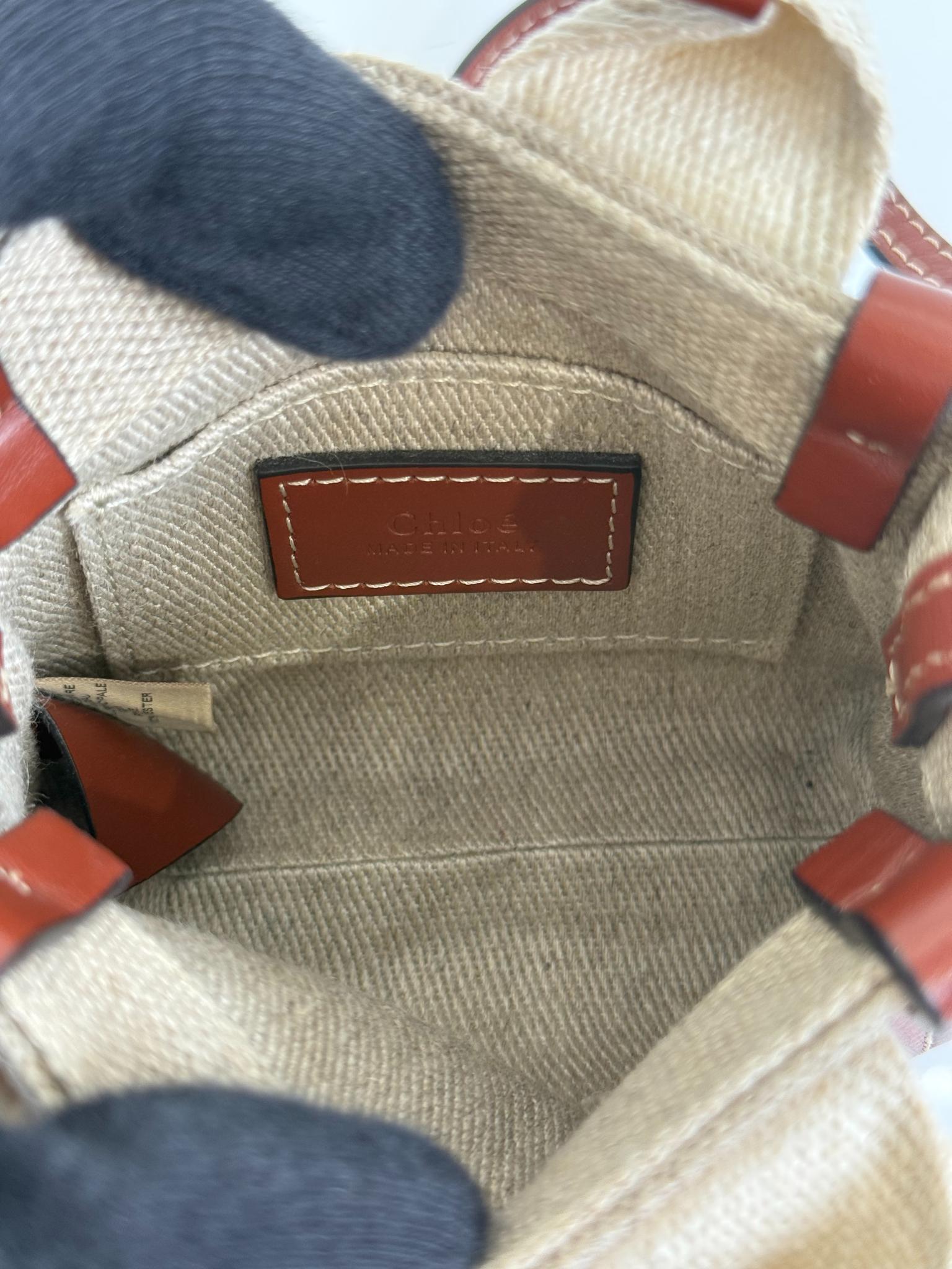 Chloé Beige/Brown Woody Nano Tote Bag