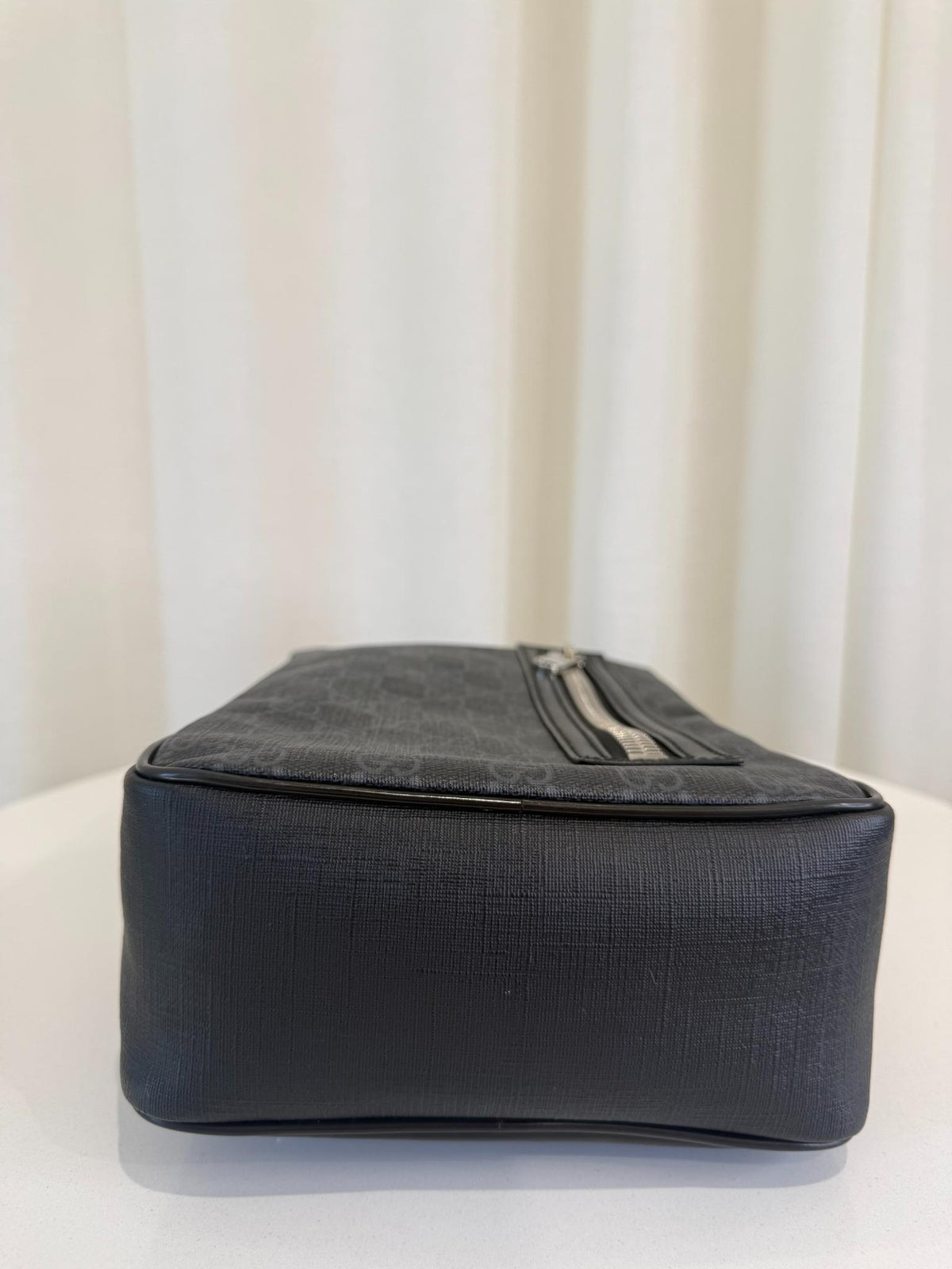 Gucci Black/Grey GG Supreme Monogram Web Sling Crossbody Bag