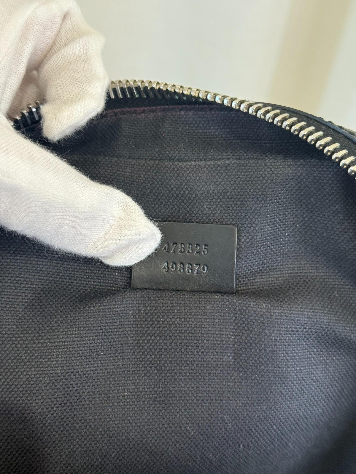 Gucci Black/Grey GG Supreme Monogram Web Sling Crossbody Bag