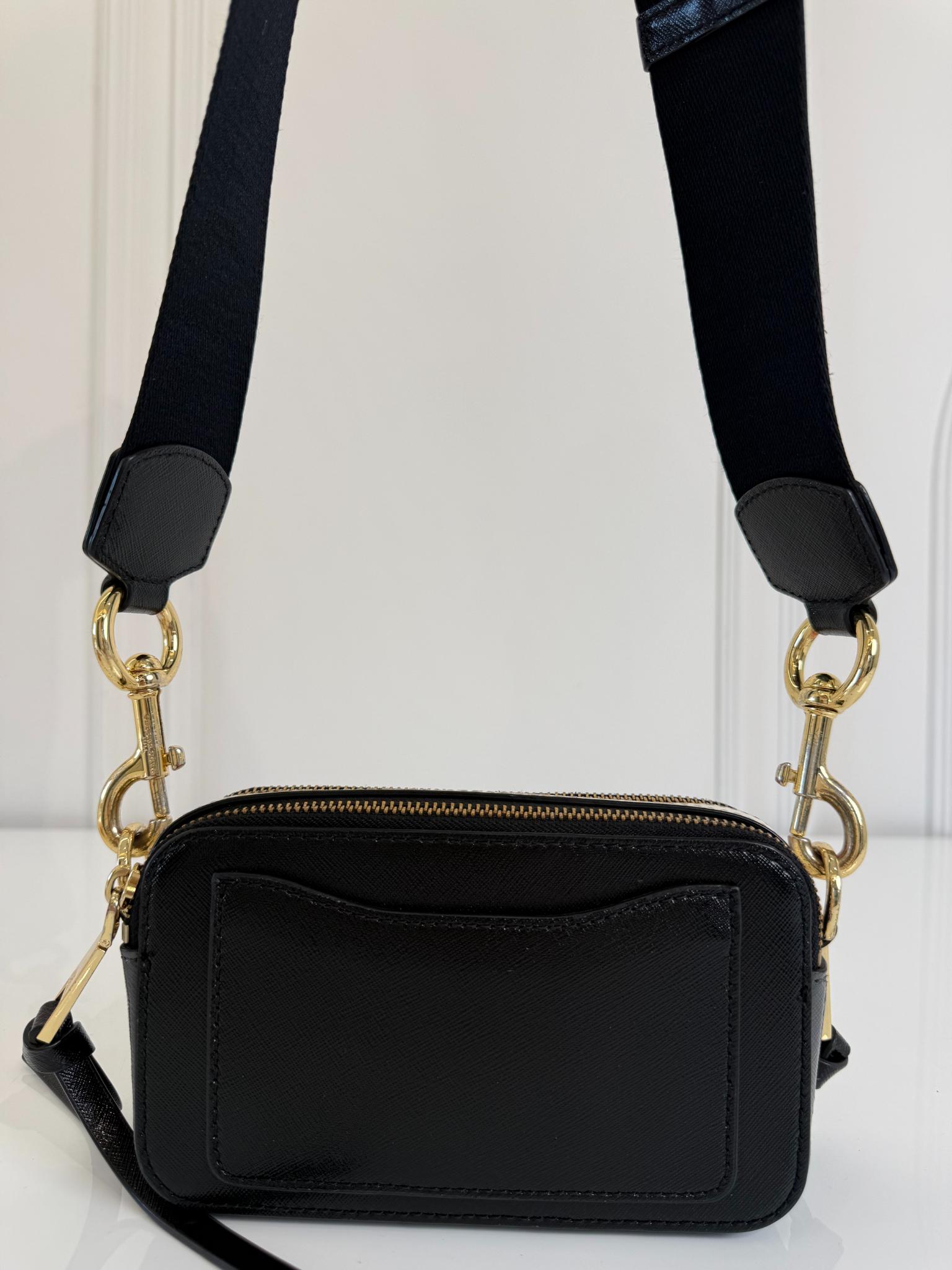 Marc Jacobs Snapshot Black Leather Crossbody Bag
