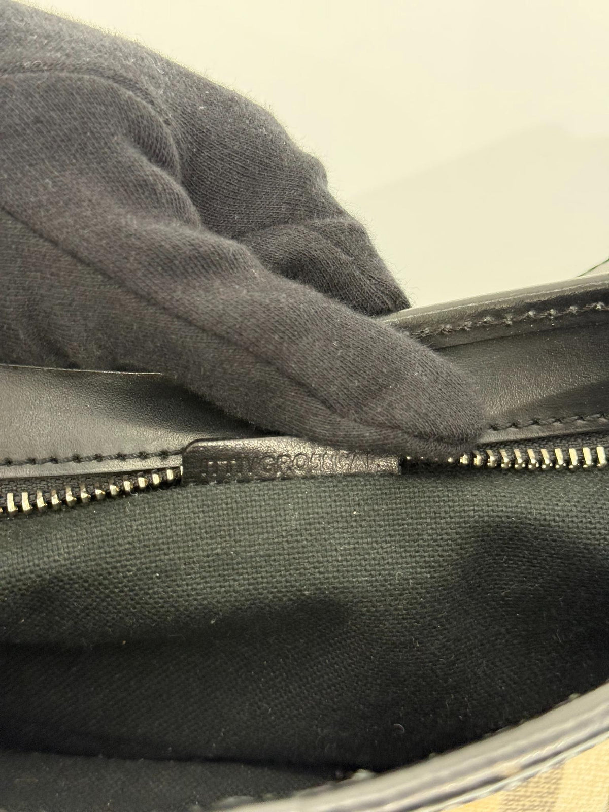 Burberry Black/Beige House Check PVC and Leather Pochette Bag