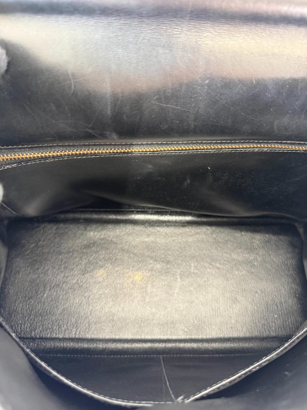 Hermès Vintage Kelly 35 Retourne Black Box GHW