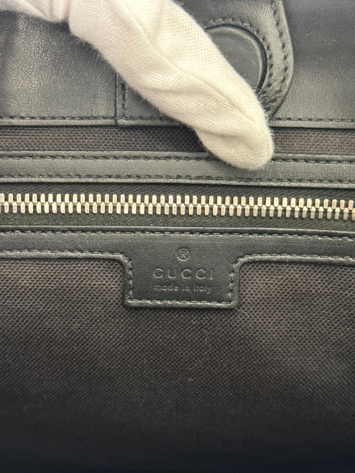 Gucci Medium GG Supreme Leather-Trimmed Tote Bag