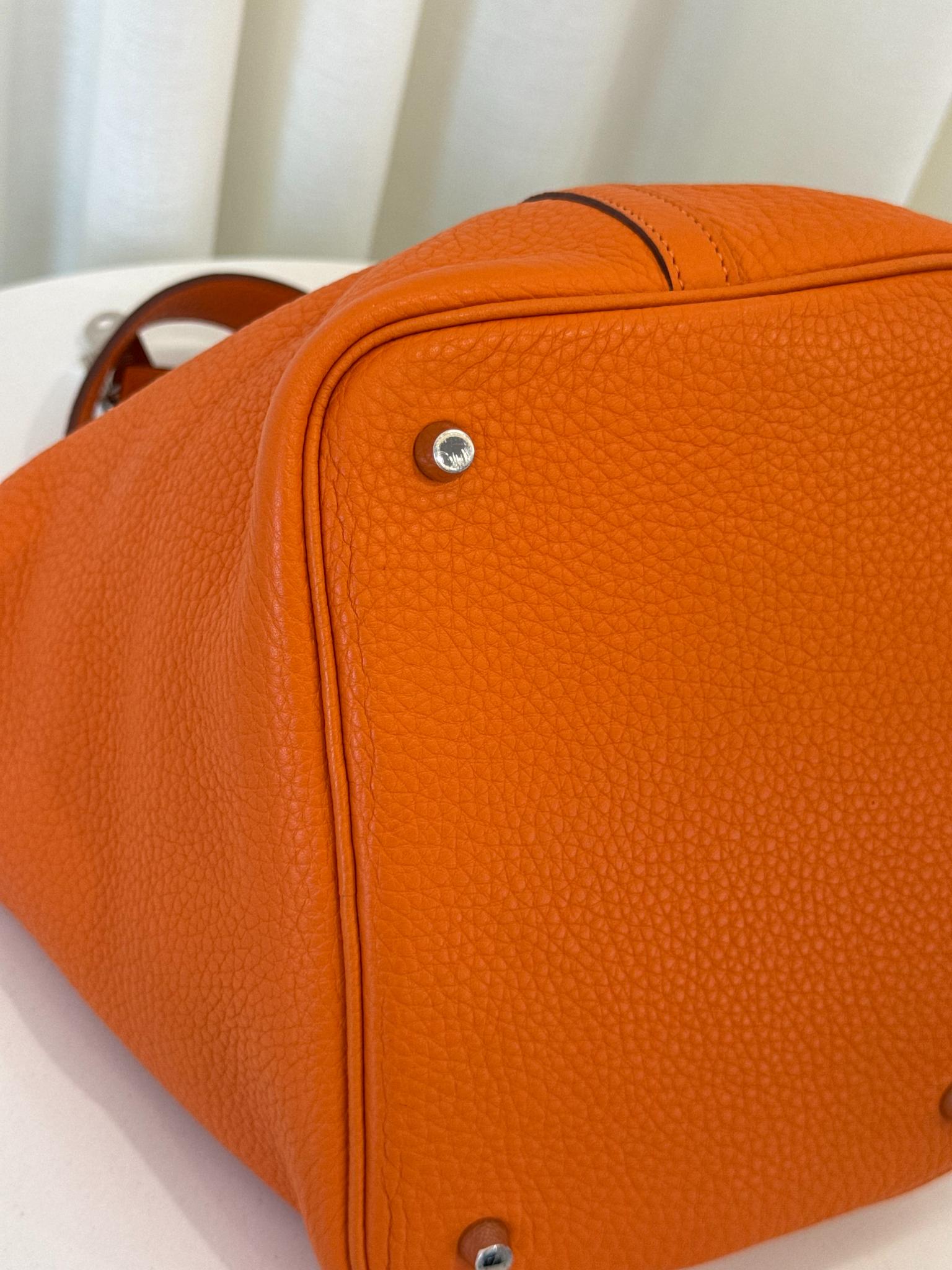 Hermès Picotin Lock 22 Taurillon Clemence Orange Leather