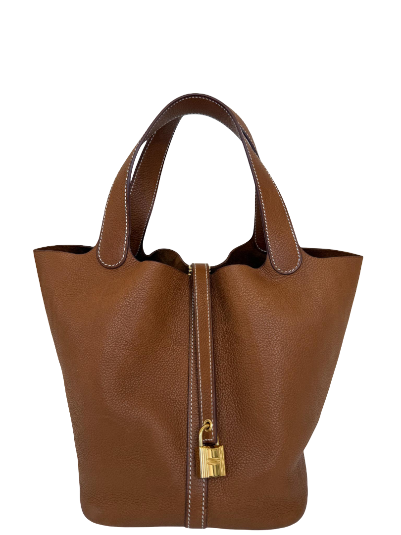 Hermès Picotin Lock 22 Fauve Barenia Faubourg Gold Hardware