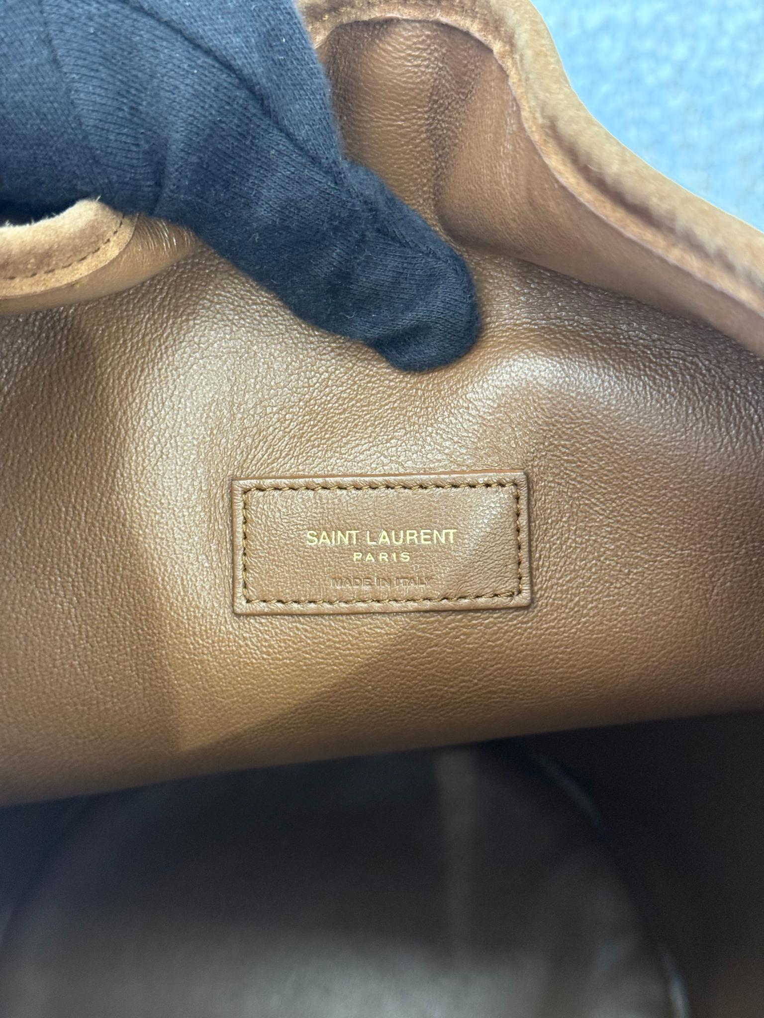 Saint Laurent Velvet Suede Le Monogramme Bucket Bag