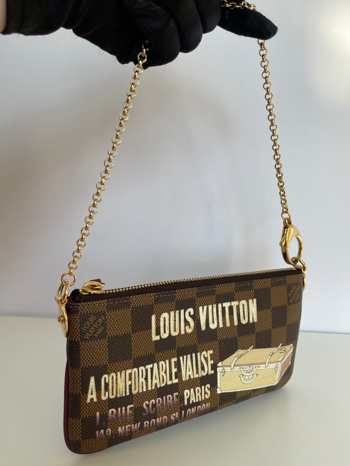 Louis Vuitton Limited Edition Damier Ebene Canvas Valise Milla Pochette Bag