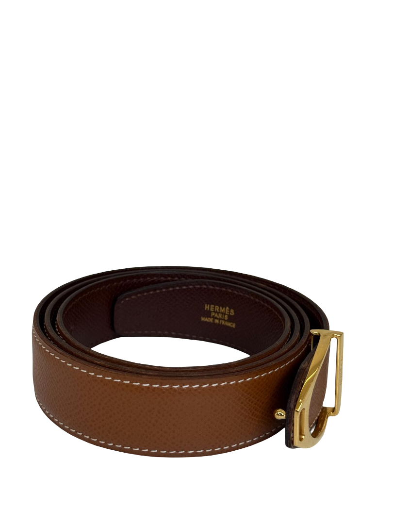 Hermès Vintage Etrier Reversible Gold/Brown Belt