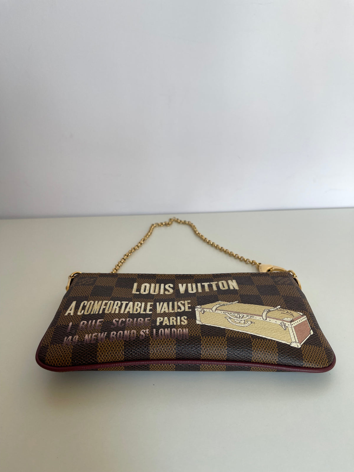 Louis Vuitton Limited Edition Damier Ebene Canvas Valise Milla Pochette Bag