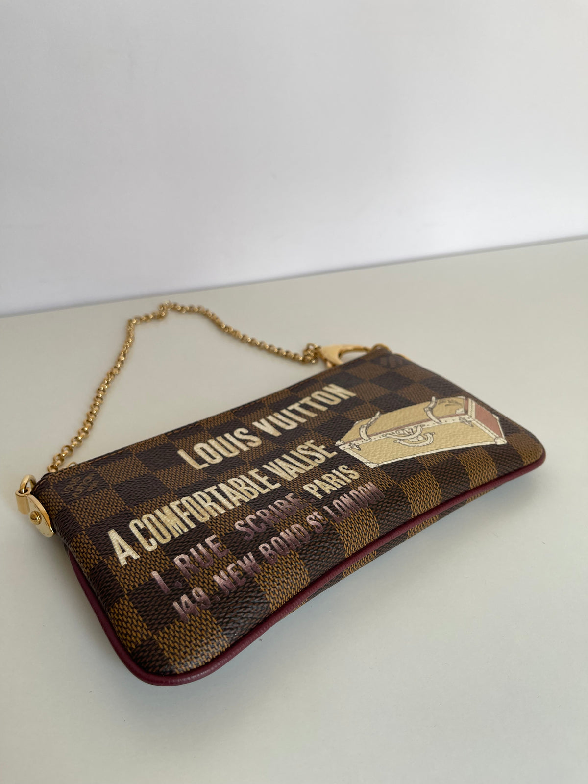 Louis Vuitton Limited Edition Damier Ebene Canvas Valise Milla Pochette Bag