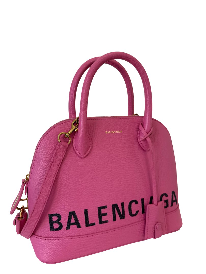 Balenciaga Pink Grained Leather Ville Top Handle Bag