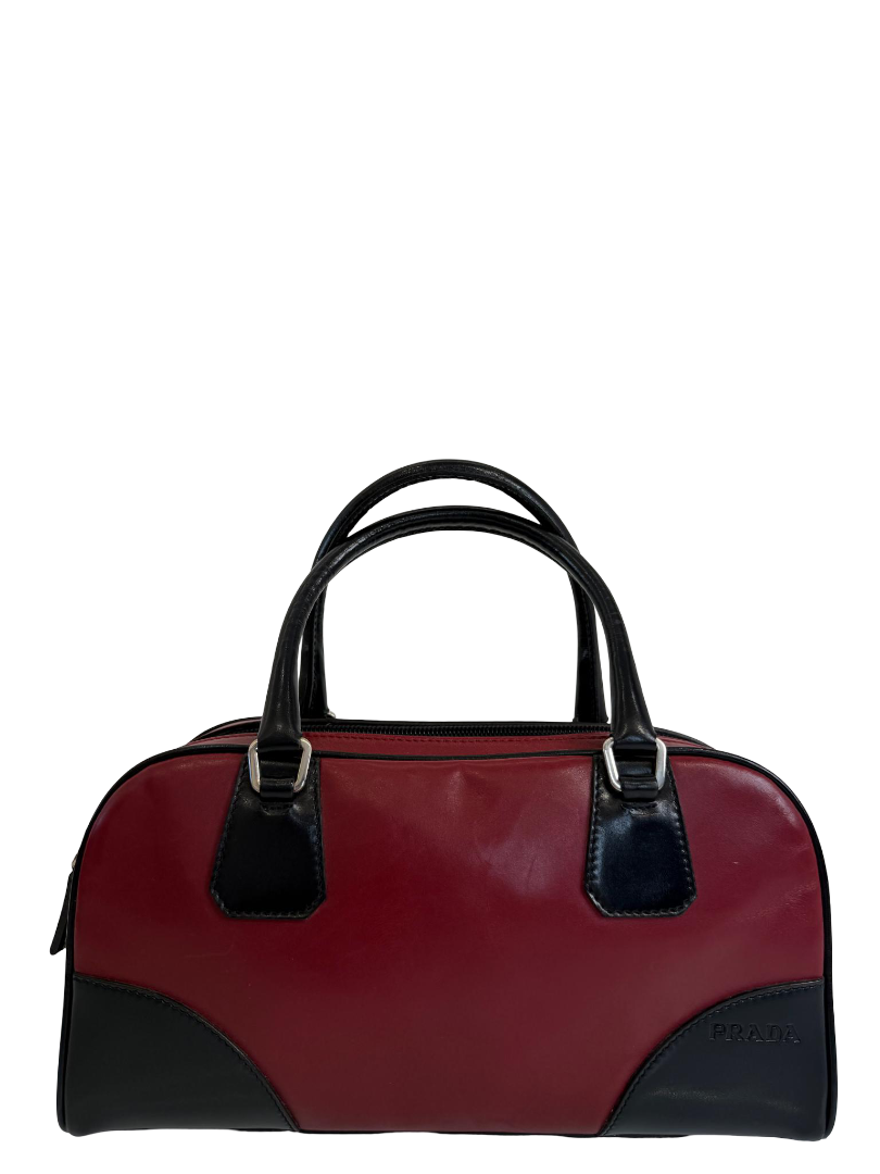 Prada Vintage 90s Red/Black Bowling Bag