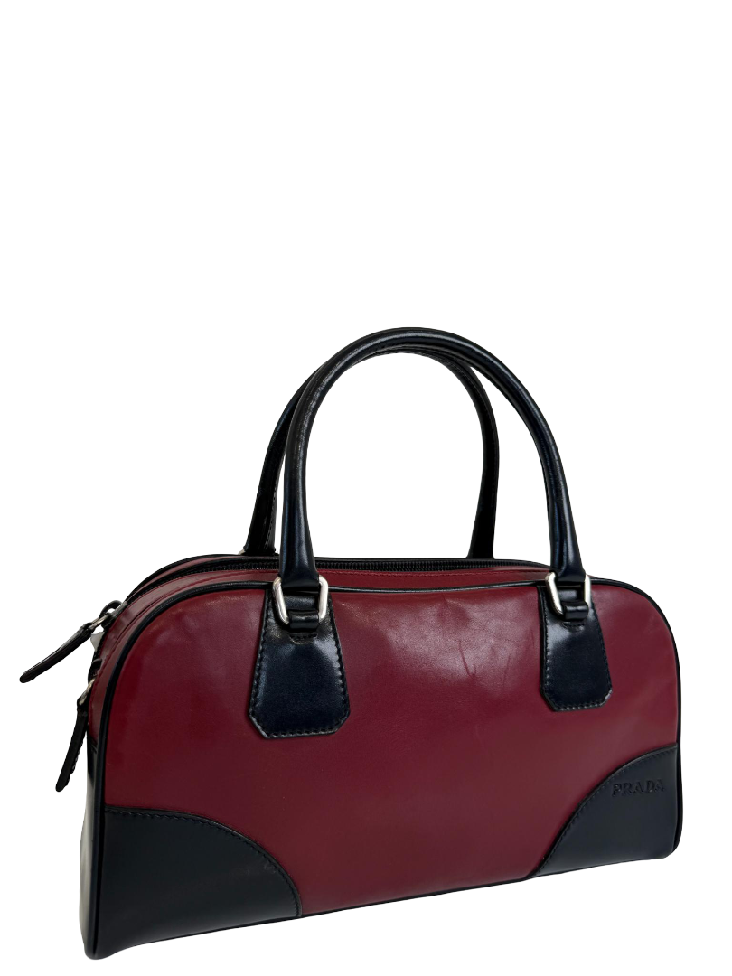 Prada Vintage 90s Red/Black Bowling Bag