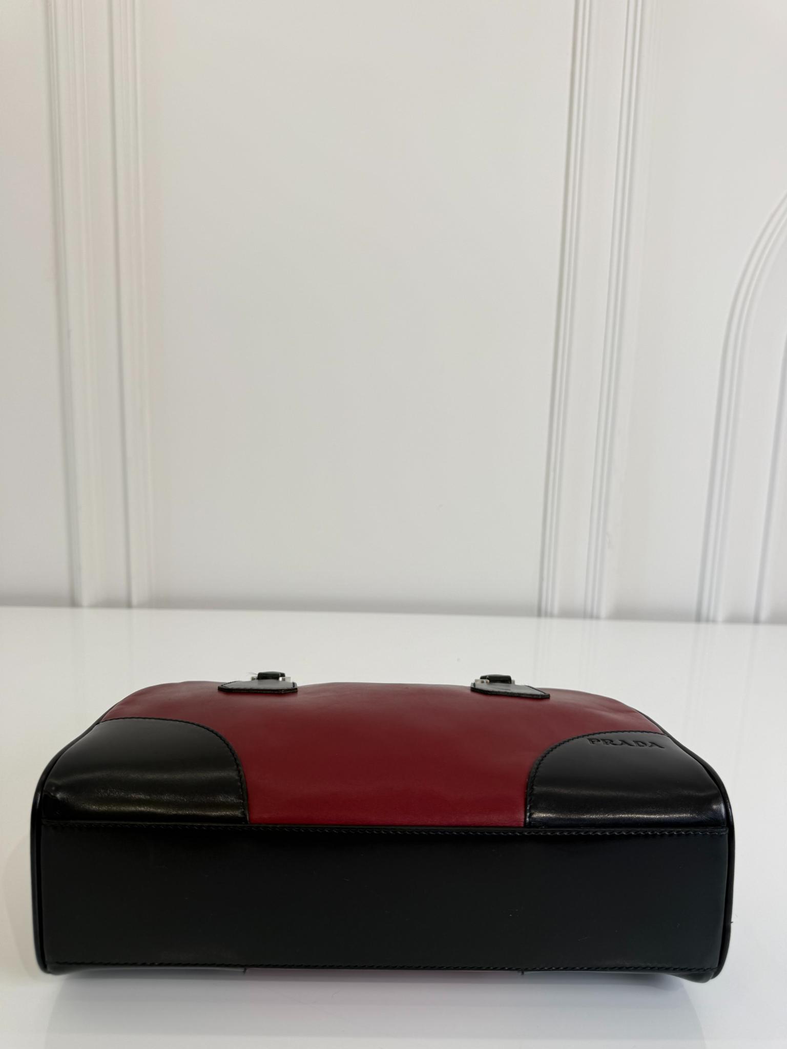Prada Vintage 90s Red/Black Bowling Bag