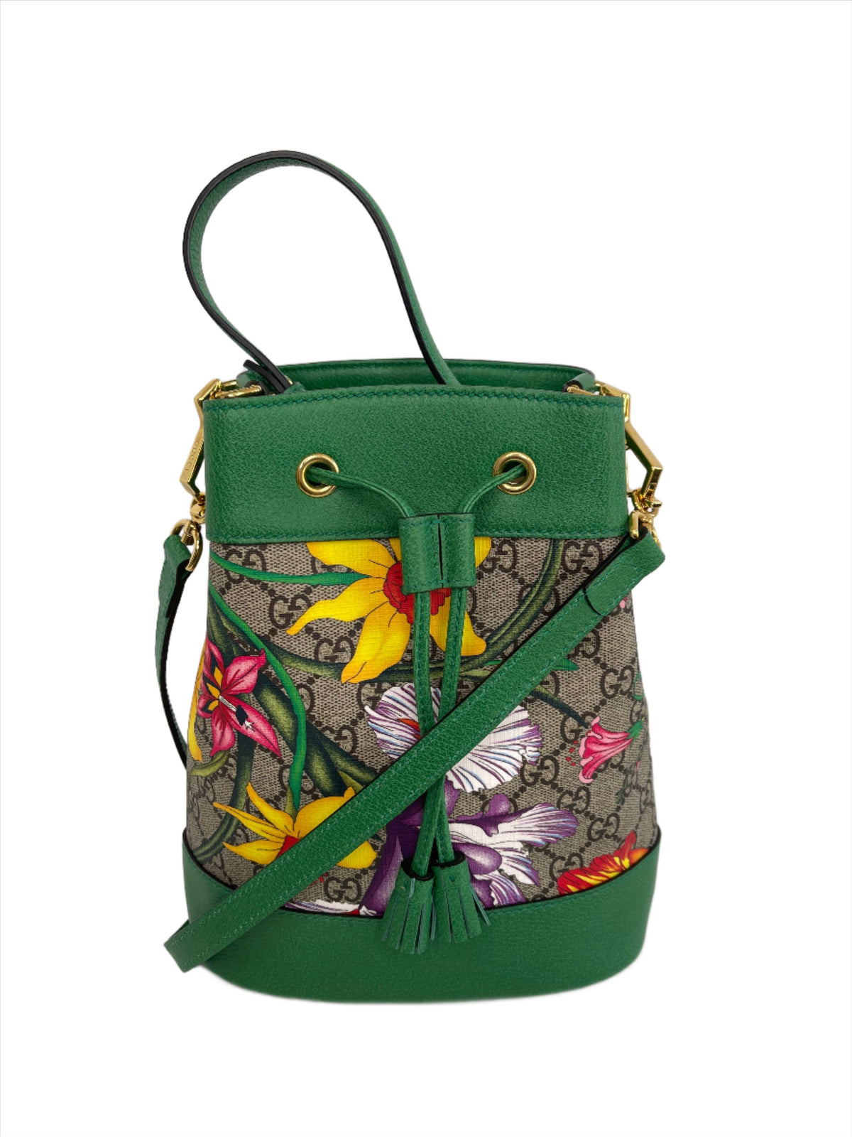 Gucci Ophidia GG Flora Small Bucket Green Limited Edition