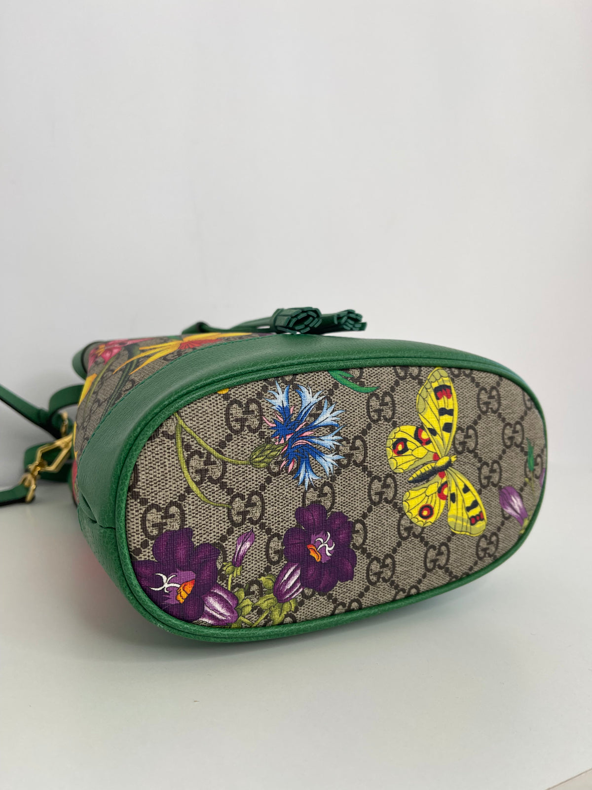 Gucci Ophidia GG Flora Small Bucket Green Limited Edition