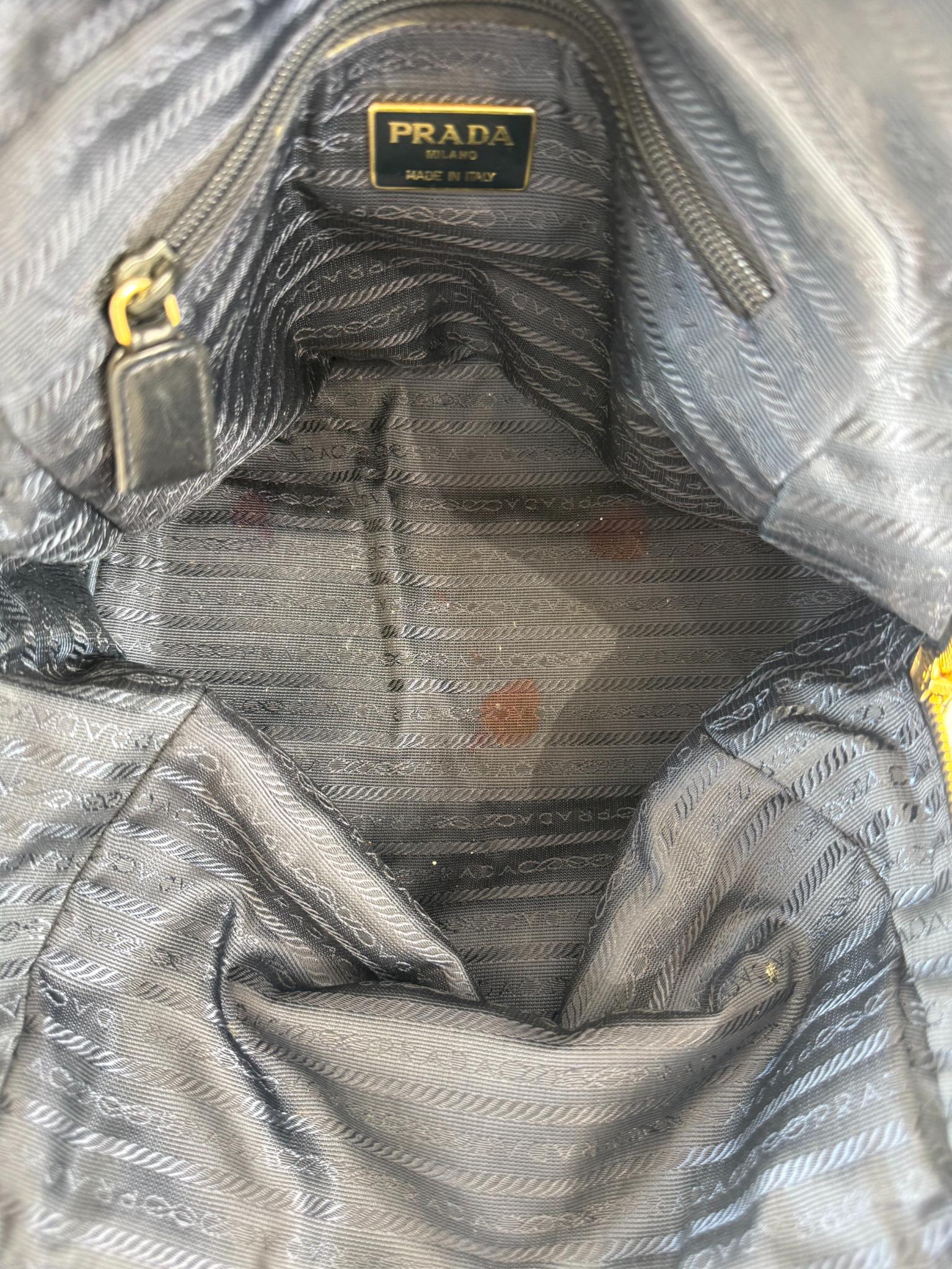 Prada Tessuto Nylon Chain Shoulder Bag Black