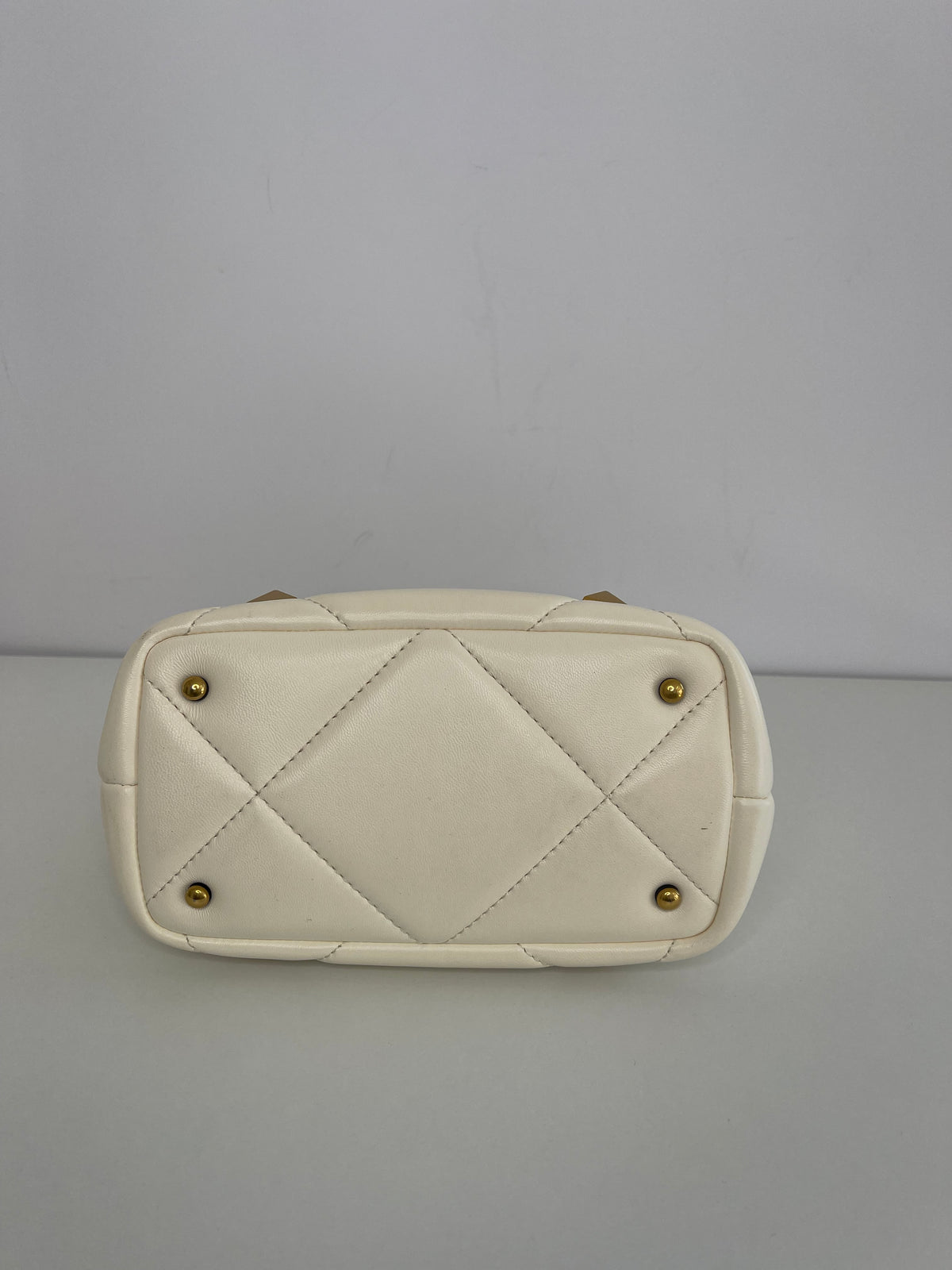 Valentino Garavani Small Roman Stud Off White Leather Bag