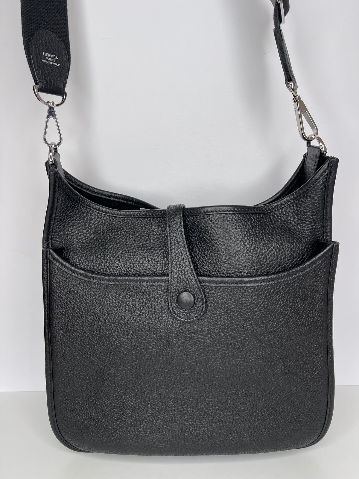 Hermes Evelyne III PM in Black Clemence Leather