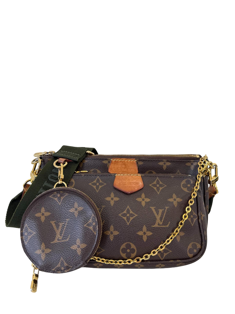 Louis Vuitton Multi Pochette Accessoires Khaki Strap Monogram Canvas