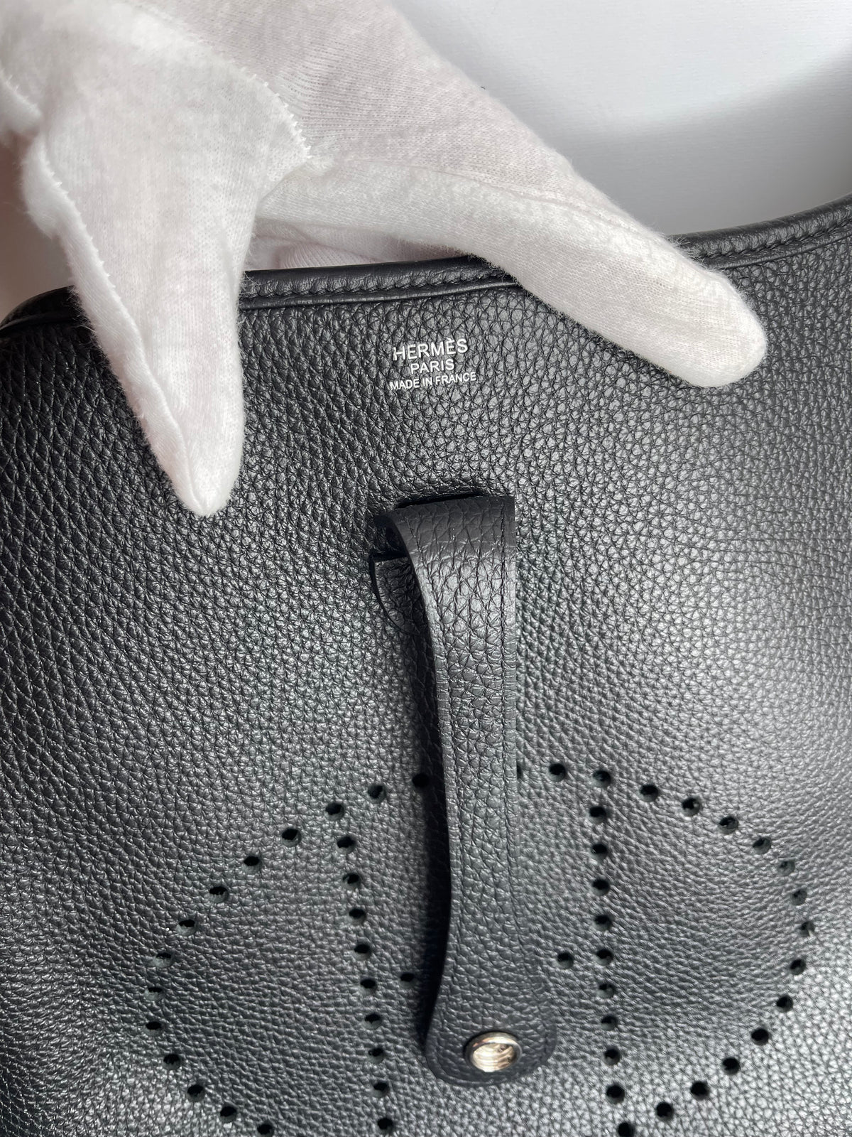 Hermes Evelyne III PM in Black Clemence Leather
