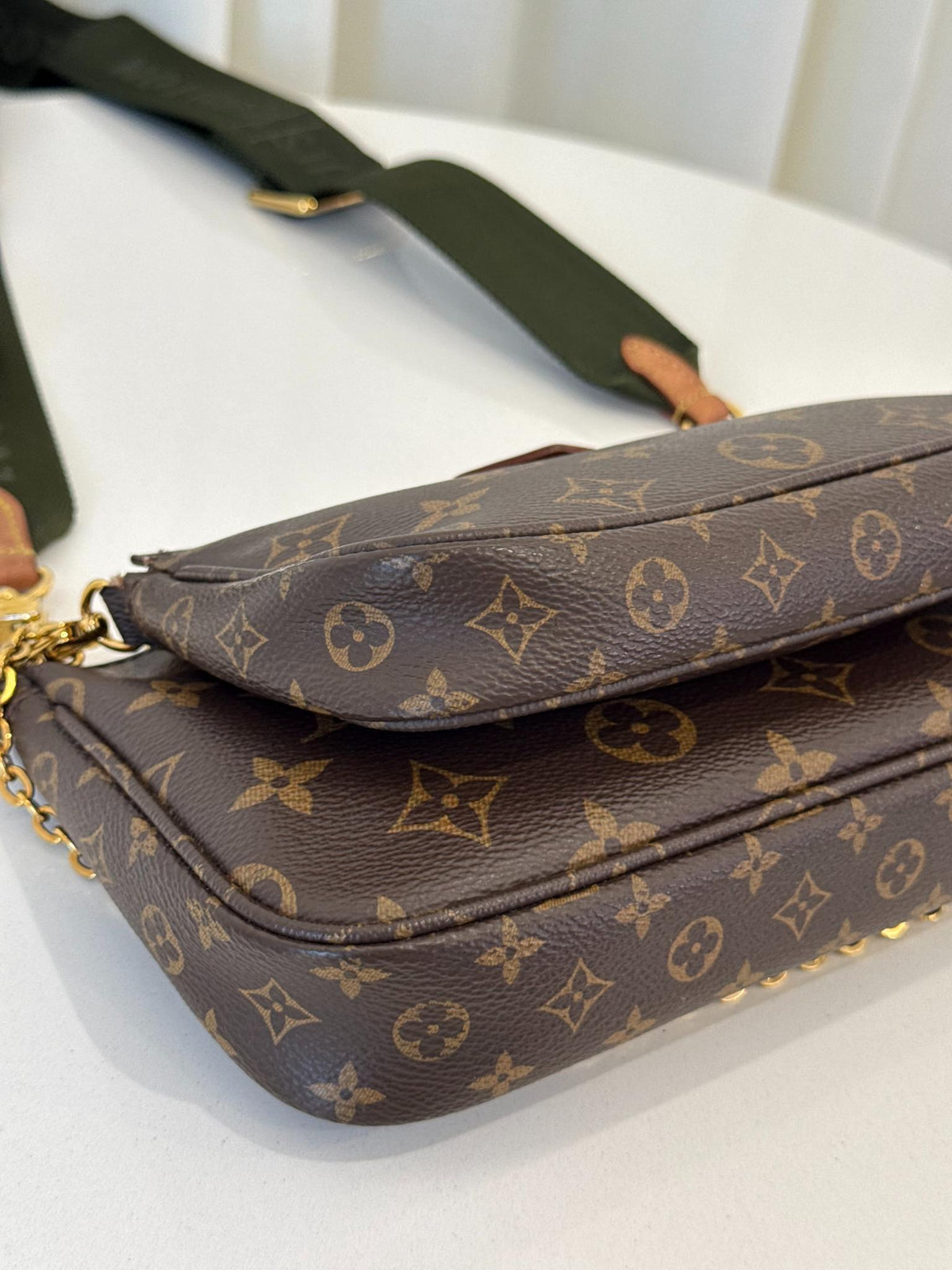 Louis Vuitton Multi Pochette Accessoires Khaki Strap Monogram Canvas