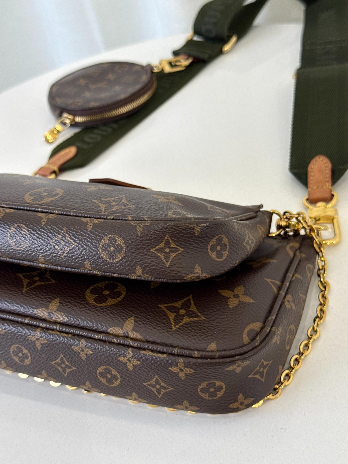 Louis Vuitton Multi Pochette Accessoires Khaki Strap Monogram Canvas