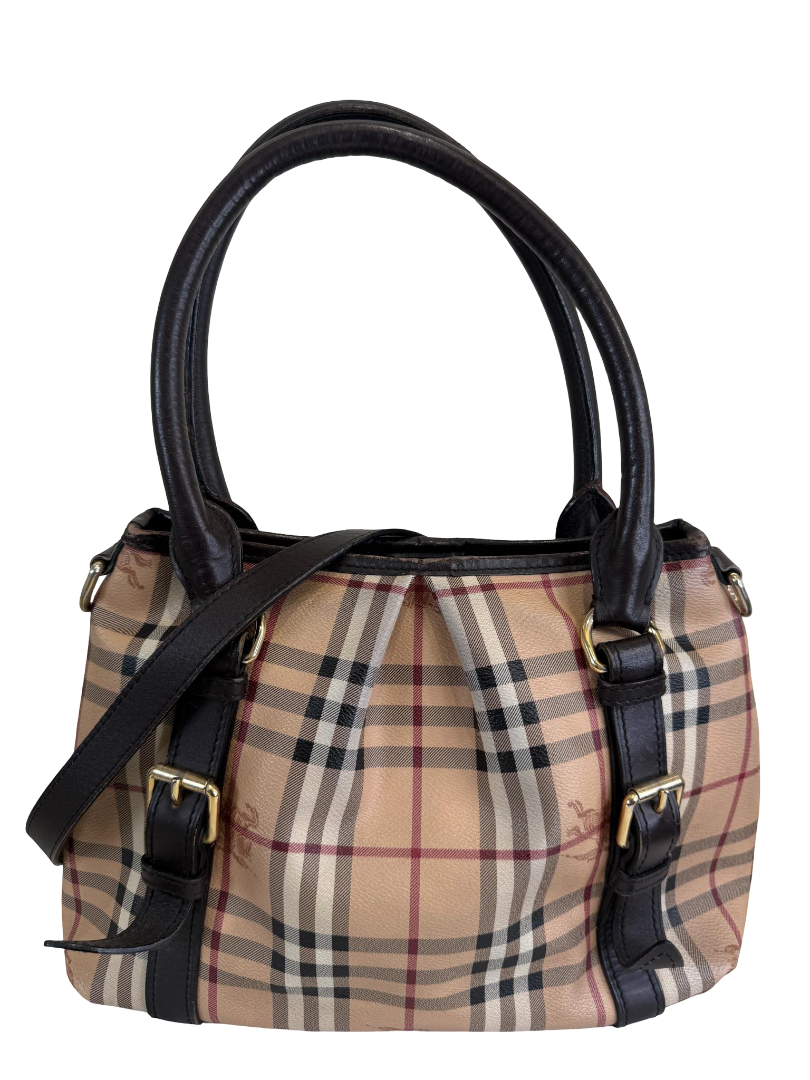 Burberry Haymarket Check Coated Canvas Northfield Bag
